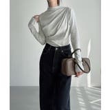 Meiru 薄手モックネックドレープトップス | JUNOAH | 詳細画像14 