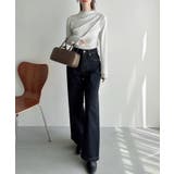 Meiru 薄手モックネックドレープトップス | JUNOAH | 詳細画像15 