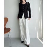 Meiru ロング丈ニュアンス釦ニットカーディガン | JUNOAH | 詳細画像10 