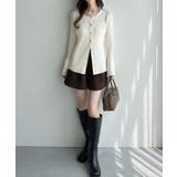 Meiru ロング丈ニュアンス釦ニットカーディガン | JUNOAH | 詳細画像16 