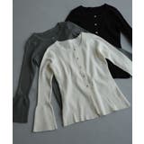 Meiru ロング丈ニュアンス釦ニットカーディガン | JUNOAH | 詳細画像17 