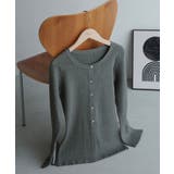 Meiru ロング丈ニュアンス釦ニットカーディガン | JUNOAH | 詳細画像19 