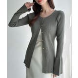 Meiru ロング丈ニュアンス釦ニットカーディガン | JUNOAH | 詳細画像6 