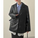 ブラック | オーバーサイズPUレザージャケット | JUNOAH