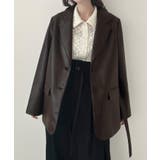 ダークブラウン | オーバーサイズPUレザージャケット | JUNOAH