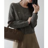 Meiru ロゴモチーフケーブルショートニットカーディガン | JUNOAH | 詳細画像13 