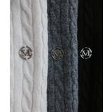 Meiru ロゴモチーフケーブルショートニットカーディガン | JUNOAH | 詳細画像16 