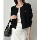 Meiru ロゴモチーフケーブルショートニットカーディガン | JUNOAH | 詳細画像8 