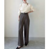 Meiru ベルト付きツータックワイドパンツ | JUNOAH | 詳細画像11