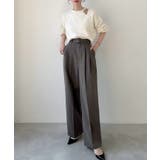 Meiru ベルト付きツータックワイドパンツ | JUNOAH | 詳細画像12