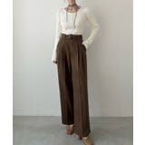 Meiru ベルト付きツータックワイドパンツ | JUNOAH | 詳細画像15