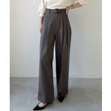 チャコール | Meiru ベルト付きツータックワイドパンツ | JUNOAH