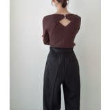 Meiru ベルト付きツータックワイドパンツ | JUNOAH | 詳細画像5