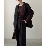 Meiru ベルト付きツータックワイドパンツ | JUNOAH | 詳細画像7