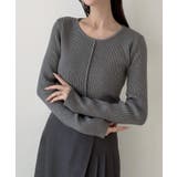 Meiru バックオープンリブニット | JUNOAH | 詳細画像10