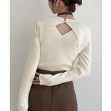 アイボリー | Meiru バックオープンリブニット | JUNOAH