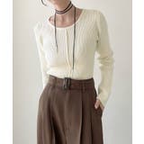 Meiru バックオープンリブニット | JUNOAH | 詳細画像4