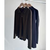 Meiru 薄手ストレッチジャガード長袖ポロカットソー | JUNOAH | 詳細画像15