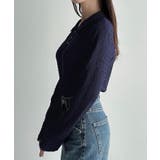 Meiru 薄手ストレッチジャガード長袖ポロカットソー | JUNOAH | 詳細画像6