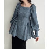 Meiru スクエアネックジャガードペプラムトップス（薄手） | JUNOAH | 詳細画像11 