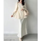 Meiru スクエアネックジャガードペプラムトップス（薄手） | JUNOAH | 詳細画像2 