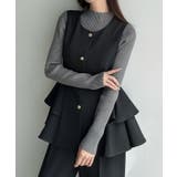 Meiru ゴールドボタンペプラムベスト+スラックスset(薄手、裏地なし) | JUNOAH | 詳細画像13