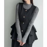 Meiru ゴールドボタンペプラムベスト+スラックスset(薄手、裏地なし) | JUNOAH | 詳細画像14