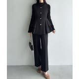 Meiru ゴールドボタンペプラムベスト+スラックスset(薄手、裏地なし) | JUNOAH | 詳細画像4