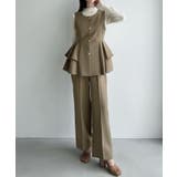 Meiru ゴールドボタンペプラムベスト+スラックスset(薄手、裏地なし) | JUNOAH | 詳細画像7