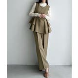 Meiru ゴールドボタンペプラムベスト+スラックスset(薄手、裏地なし) | JUNOAH | 詳細画像8