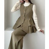 Meiru ゴールドボタンペプラムベスト+スラックスset(薄手、裏地なし) | JUNOAH | 詳細画像9