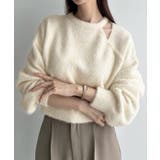 アイボリー | Meiru カットデザインシャギーショートニット | JUNOAH