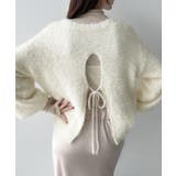 アイボリー | Meiru シャギーバックリボンニット | JUNOAH