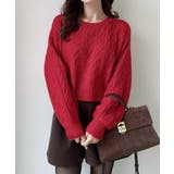 Meiru クルーネックケーブルショートニット | JUNOAH | 詳細画像10 