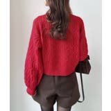 Meiru クルーネックケーブルショートニット | JUNOAH | 詳細画像11 