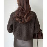 Meiru クルーネックケーブルショートニット | JUNOAH | 詳細画像5 