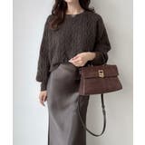 Meiru クルーネックケーブルショートニット | JUNOAH | 詳細画像6 