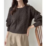 Meiru クルーネックケーブルショートニット | JUNOAH | 詳細画像7 