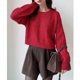 Meiru クルーネックケーブルショートニット | JUNOAH | 詳細画像9 