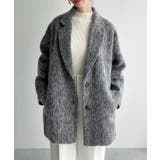 ライトグレー | Meiru コクーンスリーブシャギージャケットコート | JUNOAH