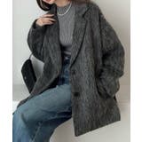 ダークグレー | Meiru コクーンスリーブシャギージャケットコート | JUNOAH