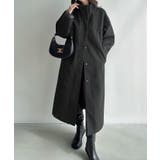 チャコール | Meiru スタンドカラーロングコート | JUNOAH