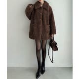 Meiru プードルファーステンカラーミドルコート | JUNOAH | 詳細画像10 