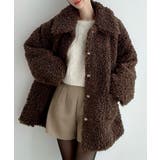 ブラウン | Meiru プードルファーステンカラーミドルコート | JUNOAH