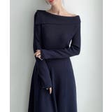 Meiru オフショル風フレアニットワンピース | JUNOAH | 詳細画像15