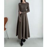 Meiru オフショル風フレアニットワンピース | JUNOAH | 詳細画像2