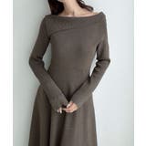 Meiru オフショル風フレアニットワンピース | JUNOAH | 詳細画像5