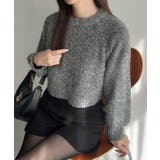 チャコール | Meiru ふわふわショートニット | JUNOAH