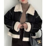 ブラック | Meiru ショートフェイクムートンボアブルゾン (薄手) | JUNOAH