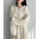 Meiru リボンキーネックフェザーニット | JUNOAH | 詳細画像3 